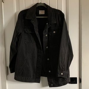 ASOS Oversized Trucker Denim Jacket in Black